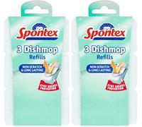 Spontex 3 recambios de Esponja antiarañazos para fregona (Paquete de 2)