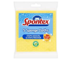 Spontex 5 paños de Esponja, 19, 4 x 18 cm, Rosa/Verde/Amarillo (Paquete Mixto)