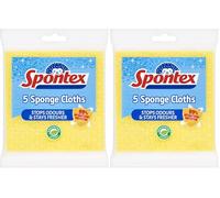 Spontex 5 paños de Esponja, 19, 4 x 18 cm, Rosa/Verde/Amarillo (Paquete Mixto) (Paquete de 2)