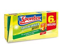 Spontex 6 esponjas antigrasa para Limpieza con Gran Fuerza desengrasante con Barra de Agarre, contra Suciedad persistente, 1 Paquete de 6 Unidades