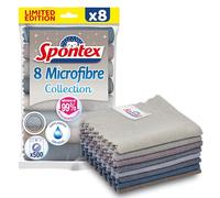 Spontex Bayetas de Microfibra para Limpieza | 8 bayetas de la colección Microfibre | para Usar como Trapos, paños de Cocina y Toallas | 30 x 30 cm | Colores neutros | Pack de 8