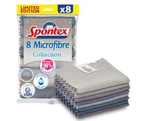 Spontex Bayetas de Microfibra para Limpieza | 8 bayetas de la colección Microfibre | para Usar como Trapos, paños de Cocina y Toallas | 30 x 30 cm | Colores neutros | Pack de 8