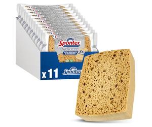 Spontex - Esponja de Gran Trabajo - 11 esponjas Vegetales rubias Talla XXL - con Fibras de Refuerzo, Ideal para Limpieza al por Mayor