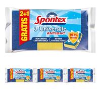 Spontex Estropajo Universale No Raya 2+1, Azul, Pequeño, 3 (Paquete de 4)