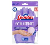 Spontex Extra Comfort, Guantes de hogar premium con forro textil suave, ideales para todos los trabajos de limpieza en el hogar, lavable a 30 °C, talla XL (9-9,5), 1 par, lila, 100 gramos