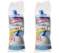 Spontex - Fregona Microfibre Extra, Blanco, Mediano (72110050) (Paquete de 2)