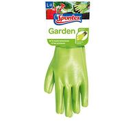 Spontex Garden - Guantes de jardinería versátiles para jardinería húmeda, puños ajustables, 1 par, talla L, color verde
