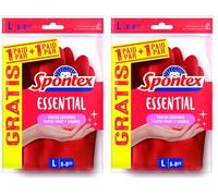 Spontex Guante Essential 1+1 Talla L (Paquete de 2)