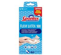 Spontex Guantes de látex Flexy Latex x 100 Mapa, guantes de látex, desechables, 100 unidades, talla S/M