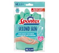 Spontex - Guantes de Limpieza sin Látex, Segunda Piel, Talla M, 2 Unidades