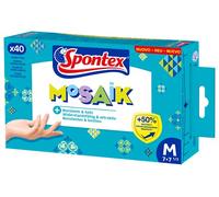 Spontex - Guantes Finos Mosaik, 40 Unidades, Alta Resistencia, Talla 7 Mediana