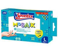Spontex - Guantes Finos Mosaik, 40 Unidades, Alta Resistencia, Talla 8 Grande
