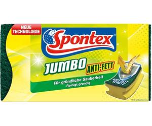 Spontex Jumbo - Limpiador antigrasa, ideal para grandes superficies, esponja con fibras antigrasa, limpieza rápida y profunda, 1 pieza, 25 g