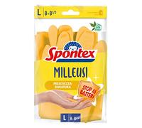 Spontex Milleusi, Guantes para el hogar, Tratamiento antibacteriano, Amarillo, Talla L