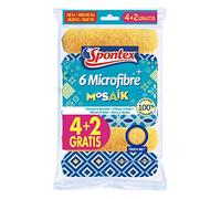 Spontex Mosaik - Pack de 6 Bayetas de Microfibra