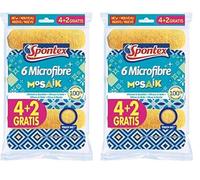 Spontex Mosaik - Pack de 6 Bayetas de Microfibra (Paquete de 2)