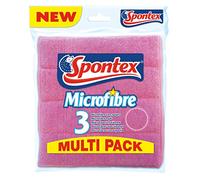 Spontex Pad X3 - Set de Microfibra, Rosa, Verde y Amarillo, 3 Unidades