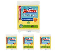 Spontex Paños de Esponja de celulosa, absorbencia, Esponja Biodegradable, 4 Unidades (Paquete de 4)