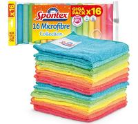 Spontex Paños de microfibra para limpieza | 16 bayetas Microfibre Collection | Para usar como trapos del polvo y paños de cocina | 30 x 30 cm | Colores surtidos | 16 unidades