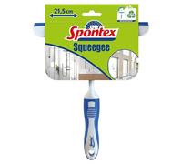 Spontex Raclette vitre - Raclette douche et lave vitre multi-usages pour verre, carrelage, etc - Lame en caoutchouc résistante de 21,5cm - Raclette compacte et légère - Anneau de suspension