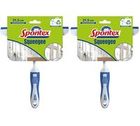 Spontex Raclette vitre - Raclette Douche et Lave vitre Multi-usages pour verre, carrelage, etc - Lame en Caoutchouc résistante de 21,5cm - Raclette compacte et légère - Anneau de Suspension