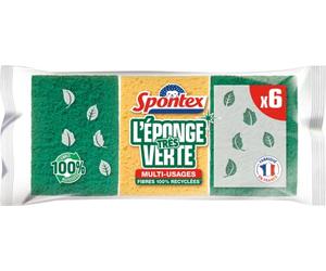 SPONTEX - Rascador de Esponja Muy Verde - 6 esponjas raspadoras Verdes - Resistente y Respetuoso con el Medio Ambiente - Compuestas de Fibras 100% recicladas