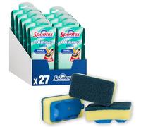 Spontex Recambios para trapeador de Platos, Cabezales de Esponja de Repuesto Fuertes para Cepillo de Lavado, Estropajo de Esponja para una Limpieza eficiente, 27 Unidades