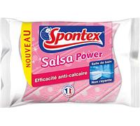 Spontex Salsa Power baño antiarañazos, 4 paquetes de 2 esponjas, colores aleatorios