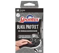 Spontex una vez Black Protect - Guantes extra resistente en negro, talla M, 20 unidades