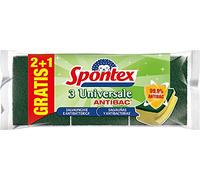 Spontex Universale - Set de 3 estropajos salvauñas con fibra de extractos minerales, color verde - [Pack de 8]