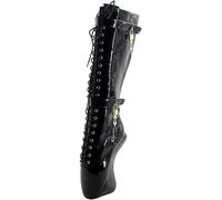 SPONYBORTY Botas de ballet altas hasta los muslos con candado para mujeres - Tacón de 18,5 cm muslo/A/41EU