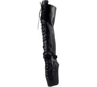 SPONYBORTY Botas de ballet de cuña altas hasta encima de la rodilla para mujeres - Tacón de 18,5 cm botas/A/39EU