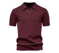 SPONYBORTY Camiseta clásica de lana con patrón de piña para hombres Suéter de manga corta para hombre con cuello de gaviota de negocios mujer/C/XL