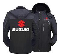 SPONYBORTY Capucha Chaqueta Impermeable Cárdigan Más Lana Su-Zuki Impresión Grueso Calentar Hombre Y Mujer Casual Esquí Trajes/A / 2XL