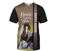 SPONYBORTY Sudaderas con capucha Chaquetas Camiseta Cardigan Thin 3D Gypsy Horse Print Pullover Hombres Mujeres Sudadera Casual de poliéster /a4/L