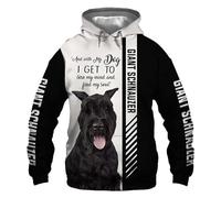 SPONYBORTY Sudaderas con capucha Chaquetas Thin 3D GIANT SCHNAUZER DOG Full Printing Pullover Hombres Mujeres Casual Poliéster Sudadera capucha/A2/3XL