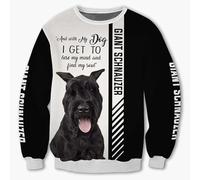 SPONYBORTY Sudaderas con capucha Chaquetas Thin 3D GIANT SCHNAUZER DOG Full Printing Pullover Hombres Mujeres Casual Poliéster Sudadera capucha/a3/4XL