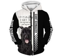 SPONYBORTY Sudaderas con capucha Chaquetas Thin 3D GIANT SCHNAUZER DOG Full Printing Pullover Hombres Mujeres Casual Poliéster Sudadera capucha/A1/M