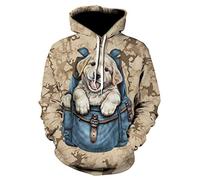 SPONYBORTY Sudaderas con capucha Thin 3D Little Dog Printing Pullover Hombres Mujeres Casual Poliéster Sudadera Único Impresión/A1/S