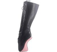 SPONYBORTY Zapatos de ballet con cremallera cerrada para mujeres (Fetichismo) 19 cm muslo/A/40EU