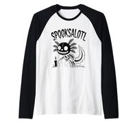 Spooksalotl Camiseta - Halloween Axolotl Skeleton Spooky Camiseta Manga Raglan