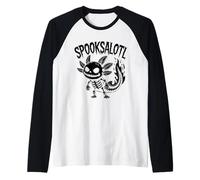 Spooksalotl Camiseta - Halloween Axolotl Skeleton Spooky Camiseta Manga Raglan