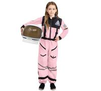 SPOOKTACULAR CREATION - Disfraz de astronauta rosa para niñas pequeñas. Incluye traje espacial con casco móvil. Ideal para Halloween, cosplay y fiestas temáticas.(3T (3-4 años))