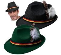 Spooktacular Creations 2 Sombreros Alpinos Alemanes Suizos Accesorios para Disfraces, Set Retro Fedora de Fieltro para Adultos Favores de Fiesta de Halloween, Disfraces Bávaros Oktoberfest