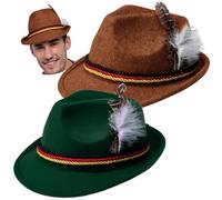Spooktacular Creations 2 Sombreros Alpinos Alemanes Suizos Accesorios para Disfraces, Set Retro Fedora de Fieltro para Adultos Favores de Fiesta de Halloween, Disfraces Bávaros Oktoberfest