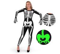 Spooktacular Creations Adulto Mujeres Esqueleto de Disfraces Brilla en la Oscuridad Esqueleto Señora Mono para Halloween Dress Up Fiesta de rol Cosplay