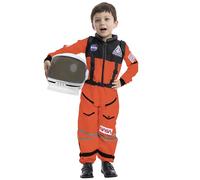 Spooktacular Creations Astronaut NASA Pilot Orange Costume Movable Space Visor Kids Helmet Halloween. (3T (3-4 años))