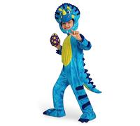 Spooktacular Creations Baby Triceratops Disfraz, dinosaurio azul con huevo de felpa para niños, bebé, niño pequeño, mono de Triceratops con capucha, disfraz de Halloween fiestas de Pequeño (5-7 años)