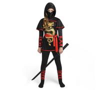 Spooktacular Creations Black and Red Ultimate Ninja Warrior Dragon Dragon Disfray para niños, niñas, vestido de disfraz de Halloween up-m