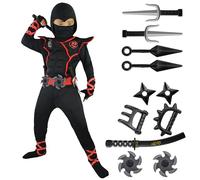 Spooktacular Creations Boys Ninja Deluxe Disfraz para niños con dagas ninja y estrellas arrojadizas